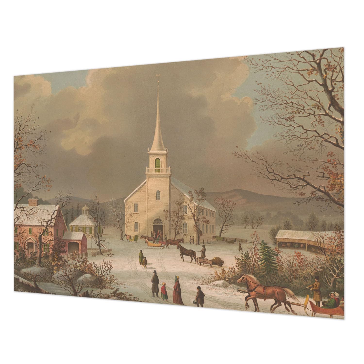 Papier peint intissé paysage d'hiver pour chambre cocooning
