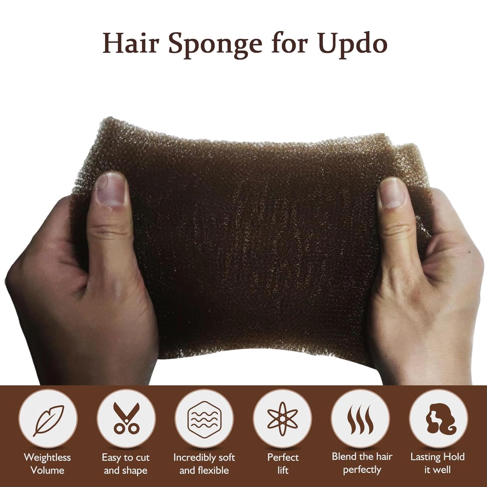 Hair Sponge for Updo Hair Bun Donut & Volume Bumps Tool, 70 Inch Hair Padding with 70 Bobby Pins - Image 3
