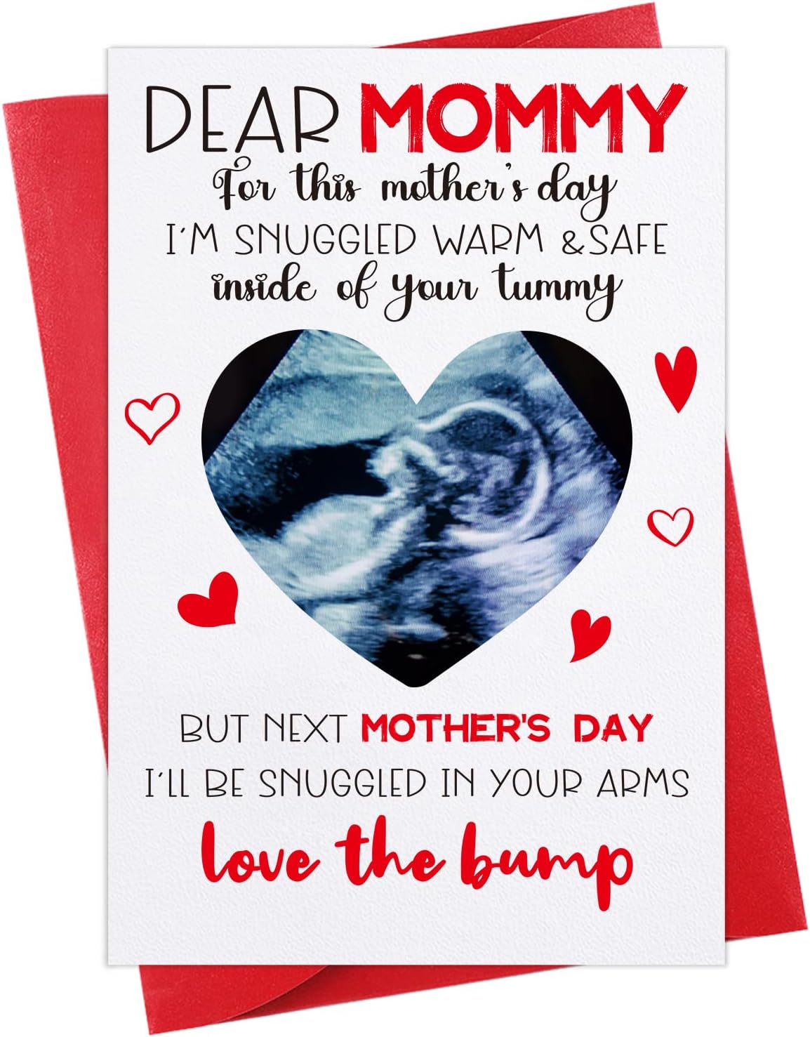 Happy First Mothers Day Card - Funny Mom To Be Mothers Day Card with Envelope Photo Insert Happy Gift Pregnancy Gift for Expecting Mom