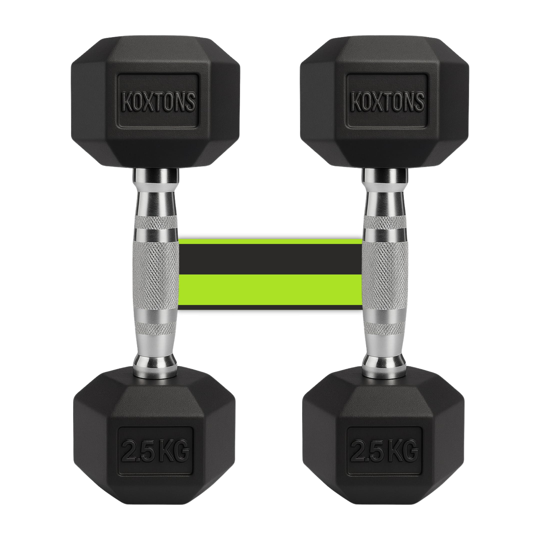 Dumbbell Set 2.5kg | Dumbbell 5kg Pair (2.5kg x 2pcs) | Rubber Coated Hex Dumbells for Home Gym | Gym Equipment for Home Workout, Strength Training, Physio Exercise, Weight Loss & Fitness