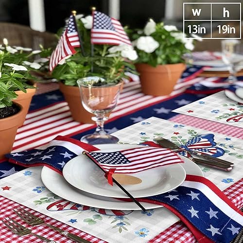 Vista 647 de Juego de 6 manteles individuales rojos para el día de San Valentín, diseño de corazón de San Valentín, resistentes al calor, lavables, manteles