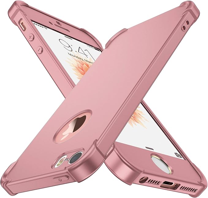 Oretech Compatible With Iphone 5 5s Se Case For 16 Iphone Se 1st Gen With 2xtempered Glass Screen Protector Ultra Thin Shockproof Anti Scratch Hard Pc Silicone Tpu Case For Iphone Se 16 Rosegold Amazon Co Uk Electronics