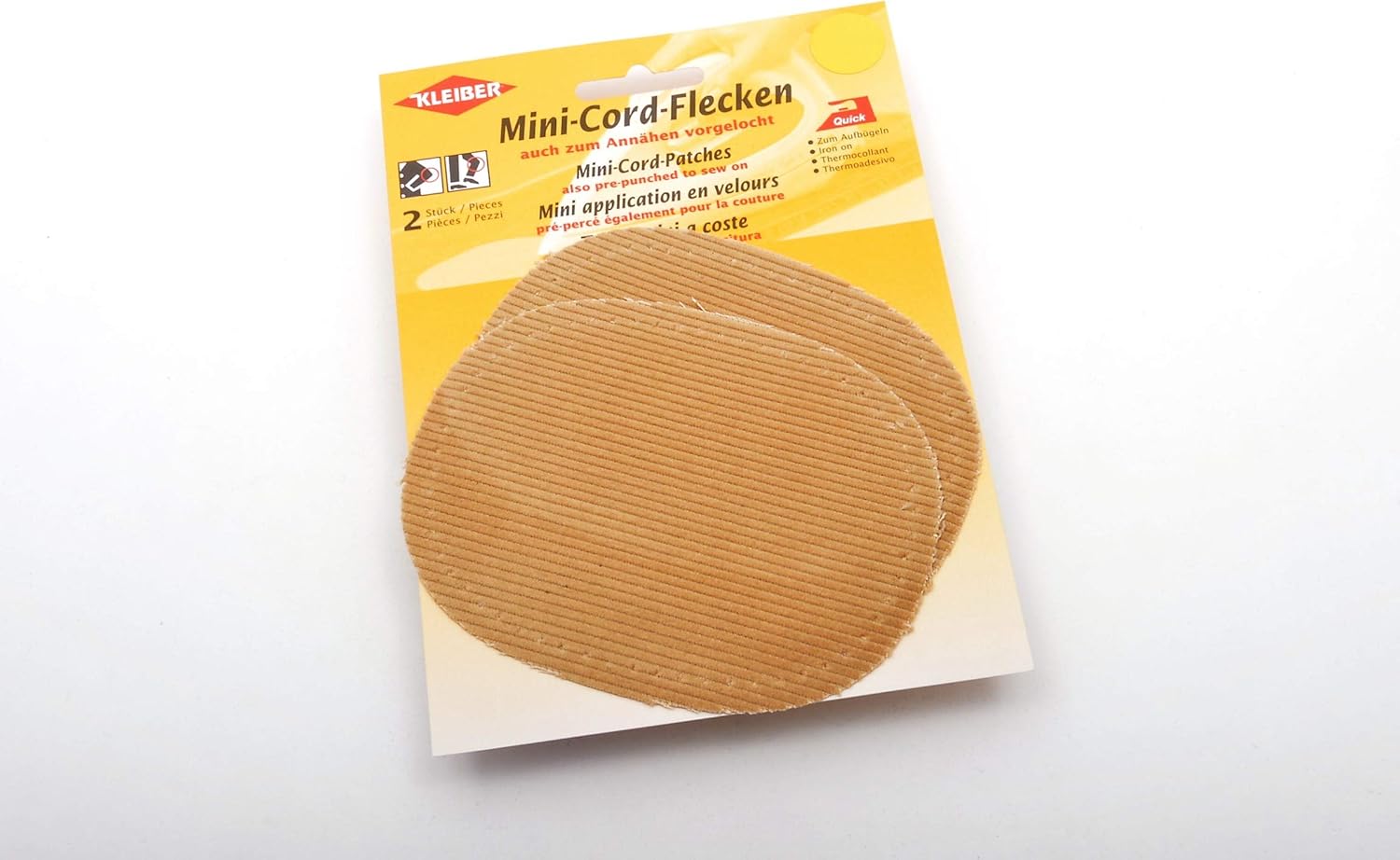 Kleiber Small Iron On or sew On OvalCord Arm/Knee Patches-Grey