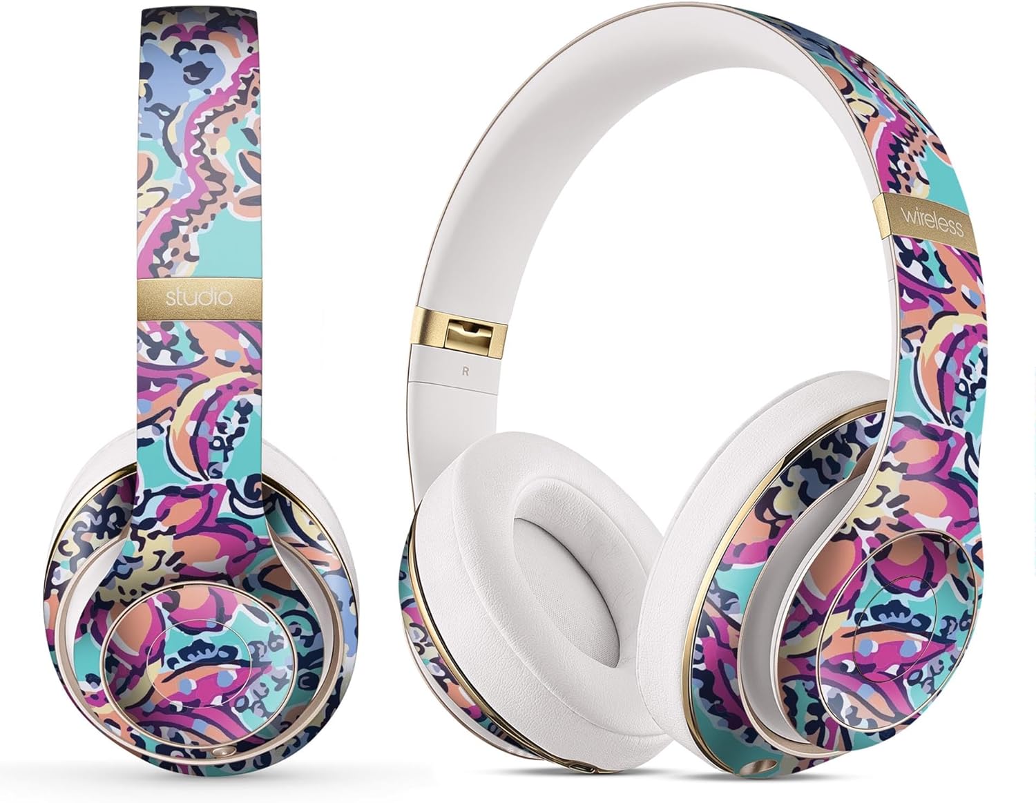 DesignSkinz - Compatible with Beats Studio 2/3 Wireless - Skin Decal Protective Scratch Resistant Vinyl Wrap - Bright Yellow and Gray Digital Camouflage