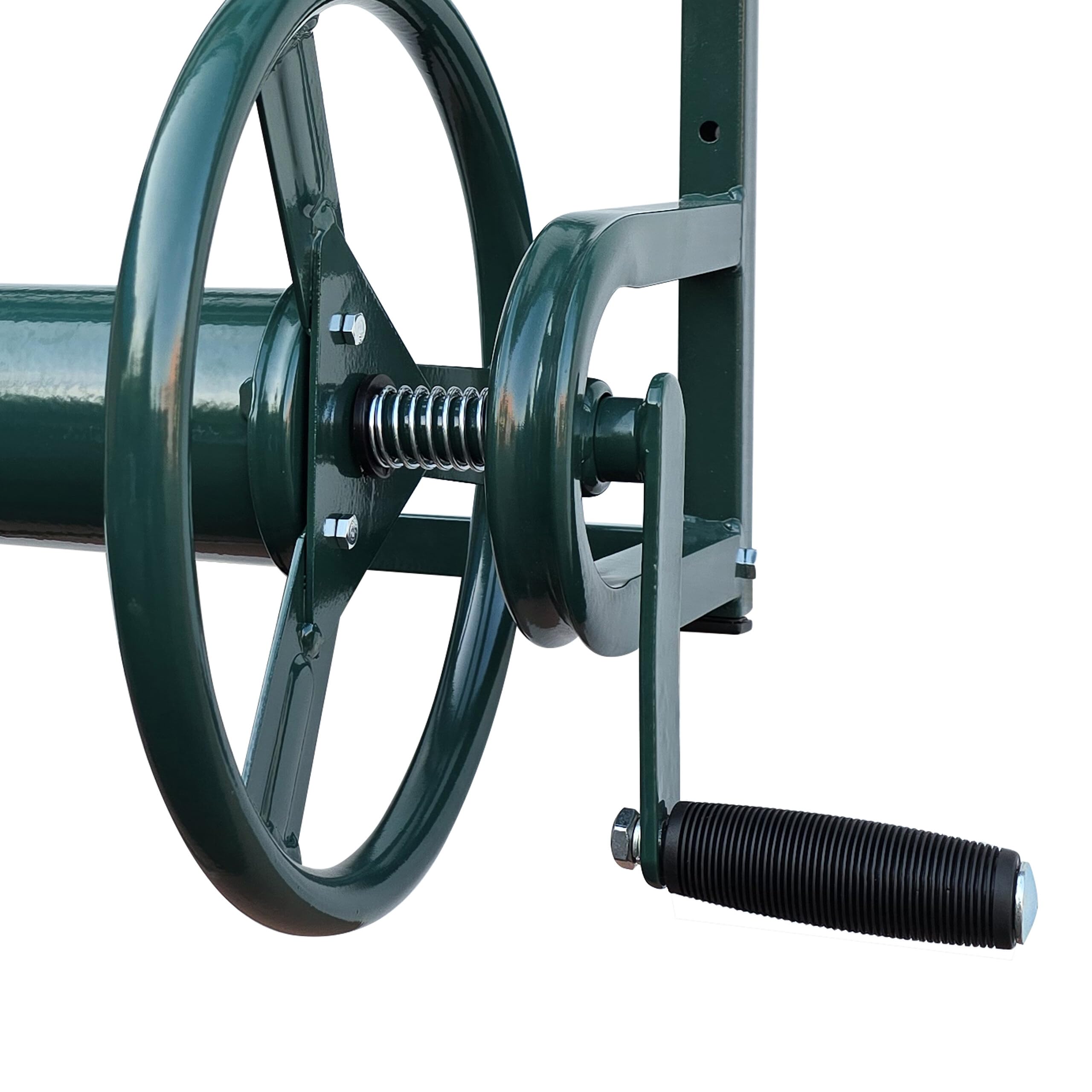 Relaxdays Avvolgitubo in Acciaio Inox, 40 m, da Muro, innesto rapido, Verde, 56x48x42 cm