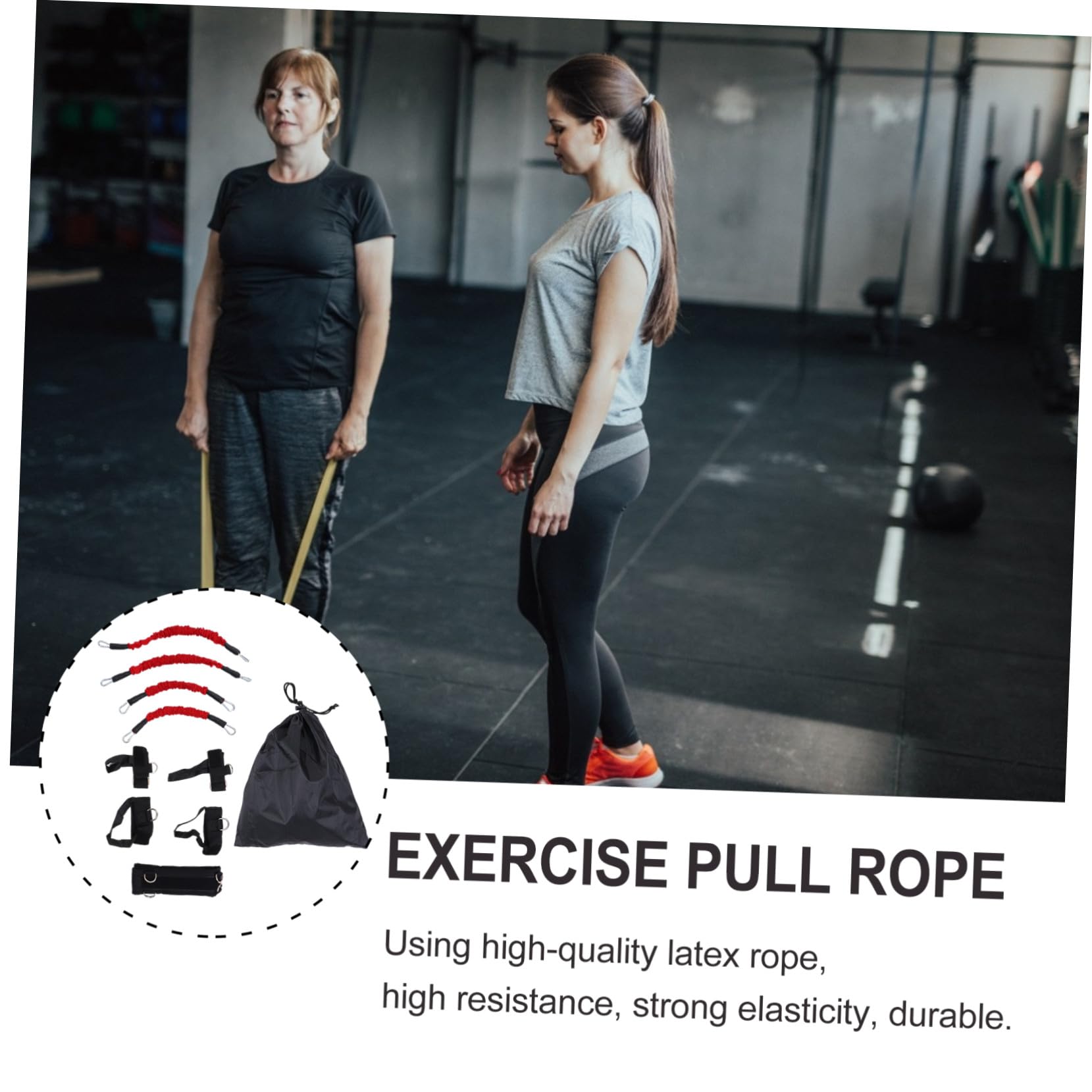 NOLITOY Kit 1 Set Bandes de Résistance pour Exercices Bandes de Fitness Entraîneur Musculaire Élastique à Haut Résistance Tissu Oxford et Corde en Caoutchouc pour Entraînement la Maison