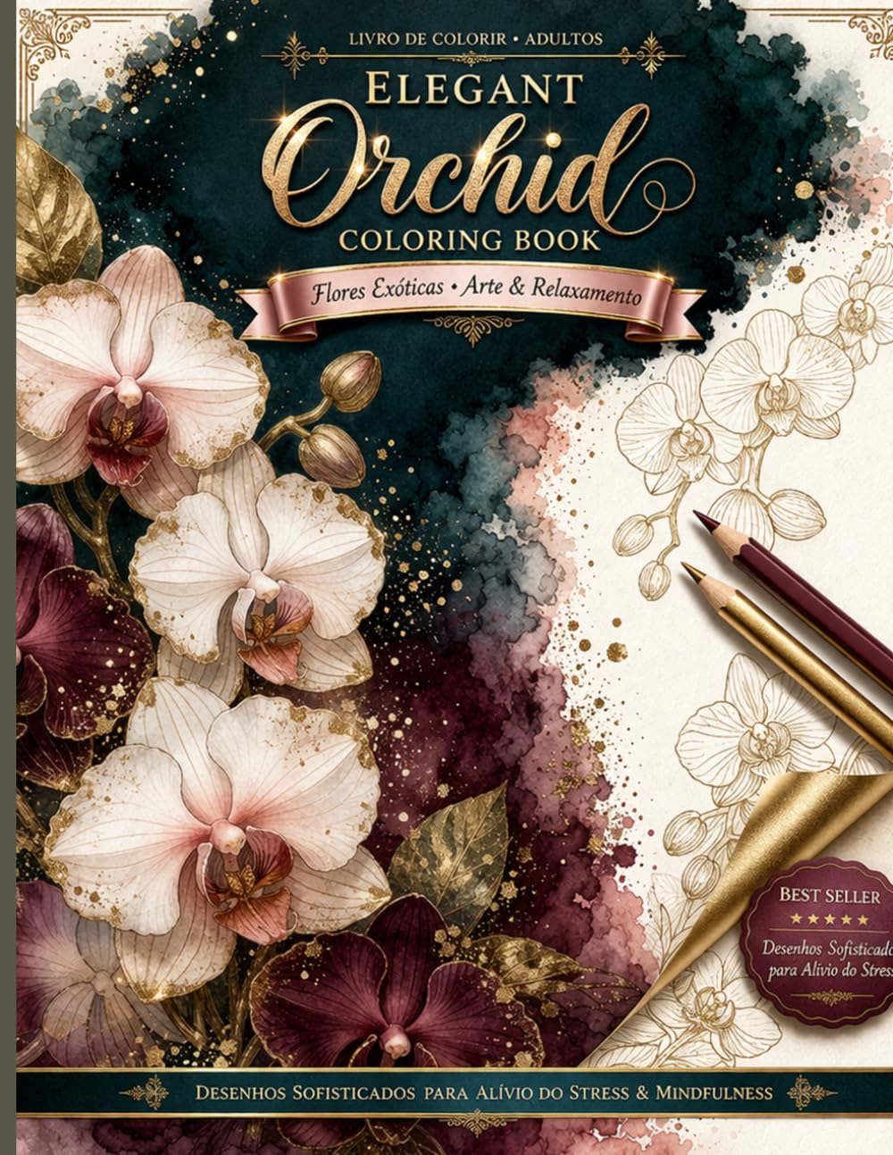 Elegant Orchid Coloring Book: Premium Floral Designs for Adults