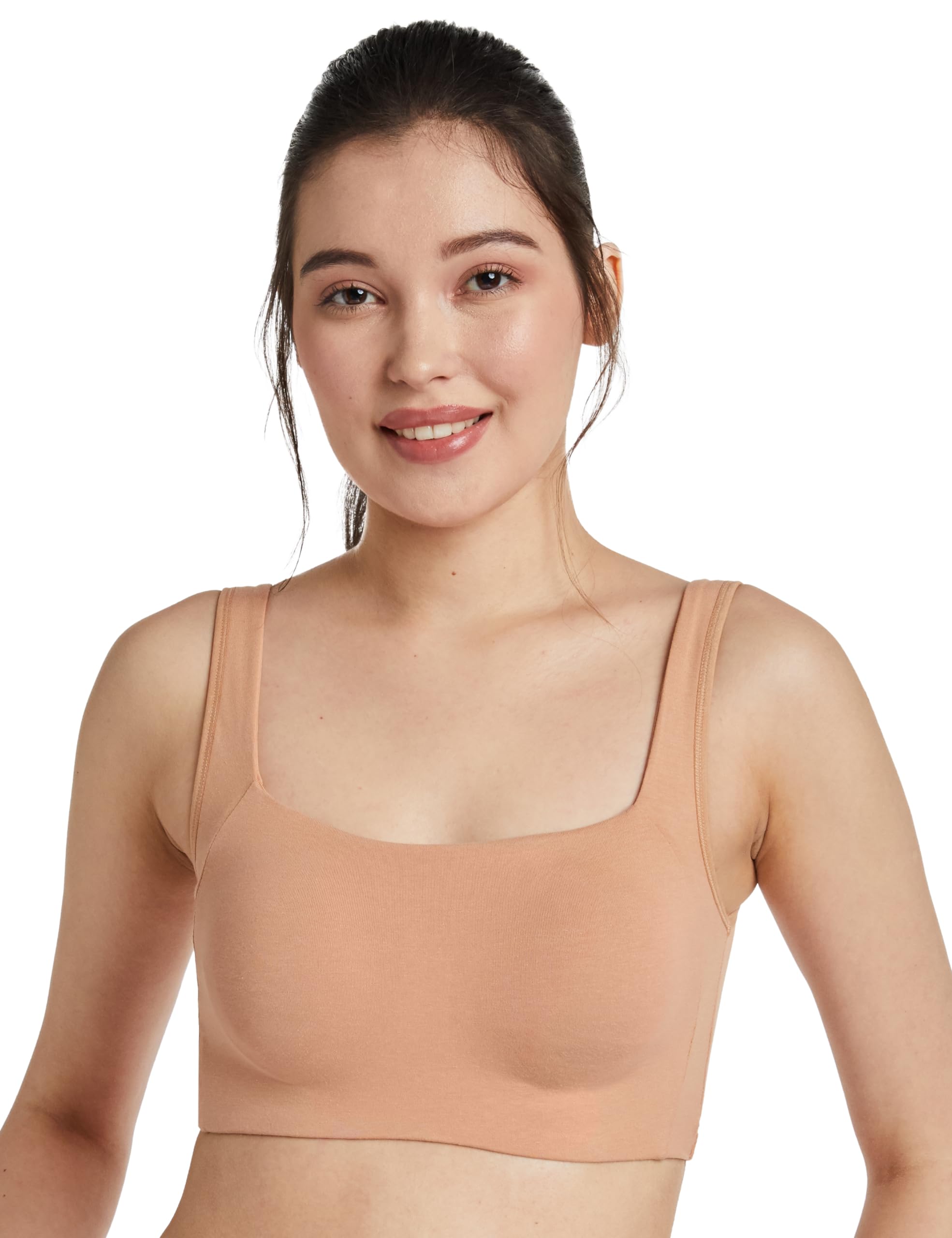 Sponsored Ad - Women's Cotton Stretch Non Padded Wire Free Full Coverage Slip On Bra