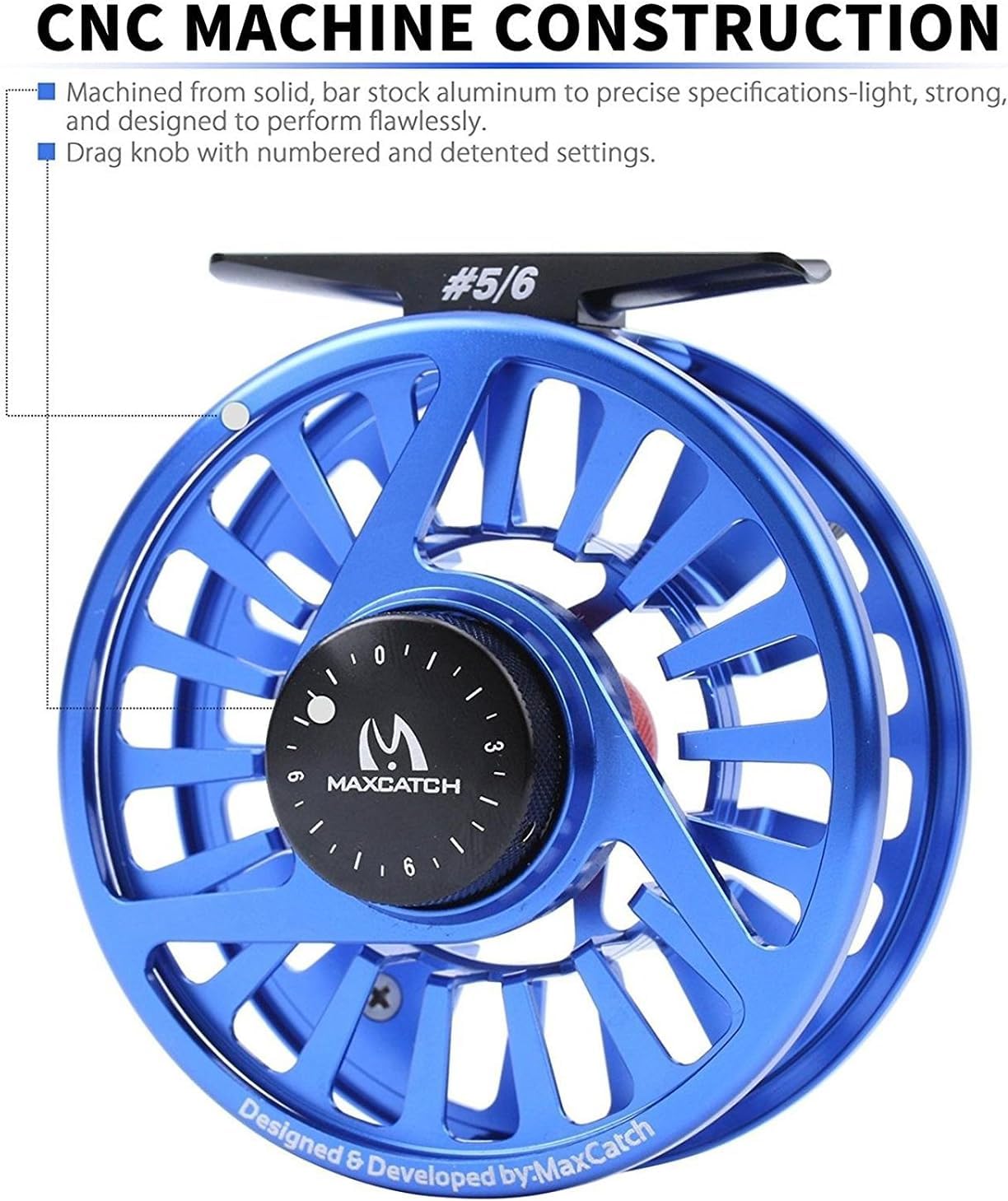 Mulinello da Pesca a Mosca, Mulinello da Mosca Maxcatch Avid Series in Alluminio Lavorato a CNC con Pesi Multipli(9/10wt)