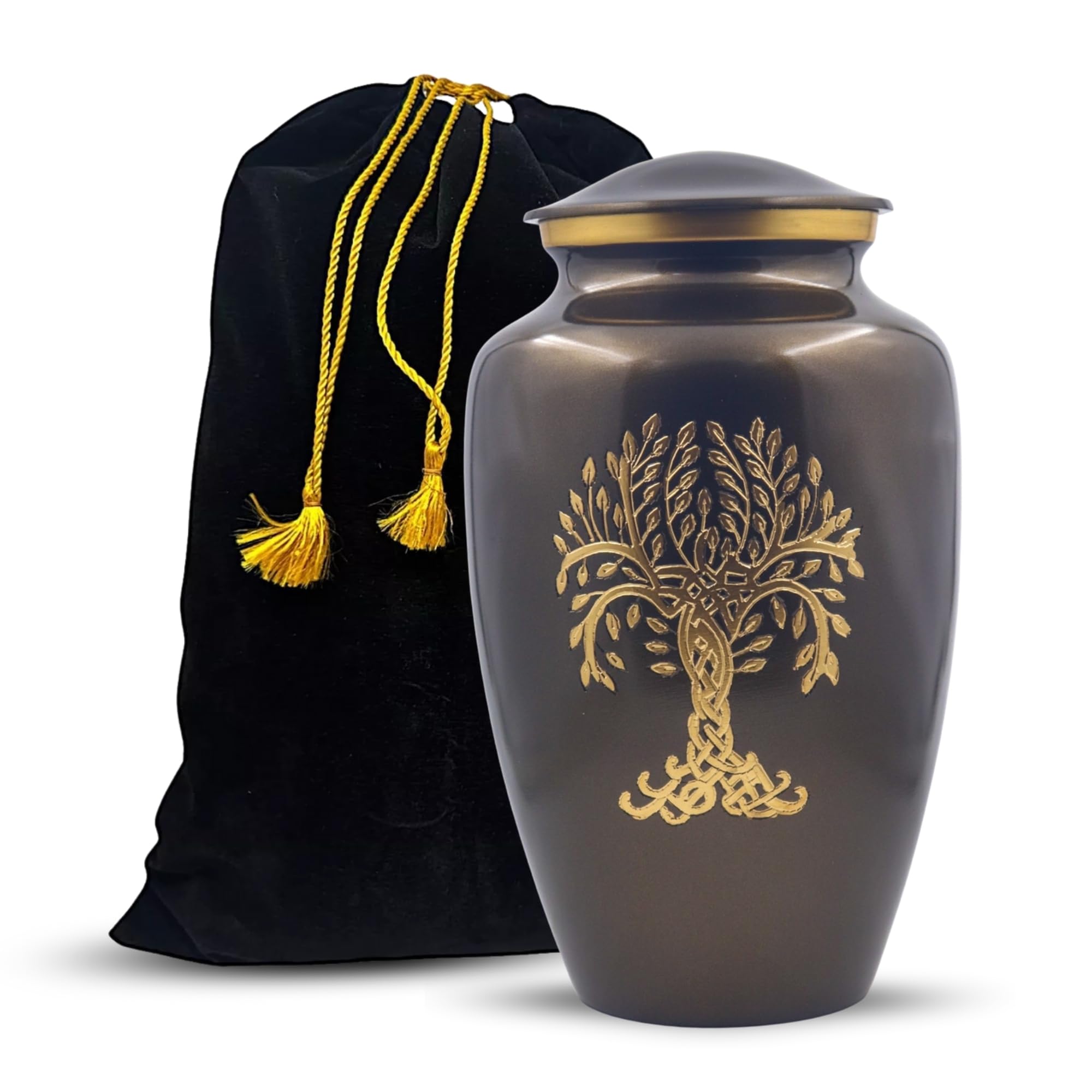 Tree of Life Engraved Cremation Urns for Human Ashes Adult Female, Burial Urns, Decorative Urns, Funeral Urn Hold Up to 200LB Large - Bag Included - Antique Copper