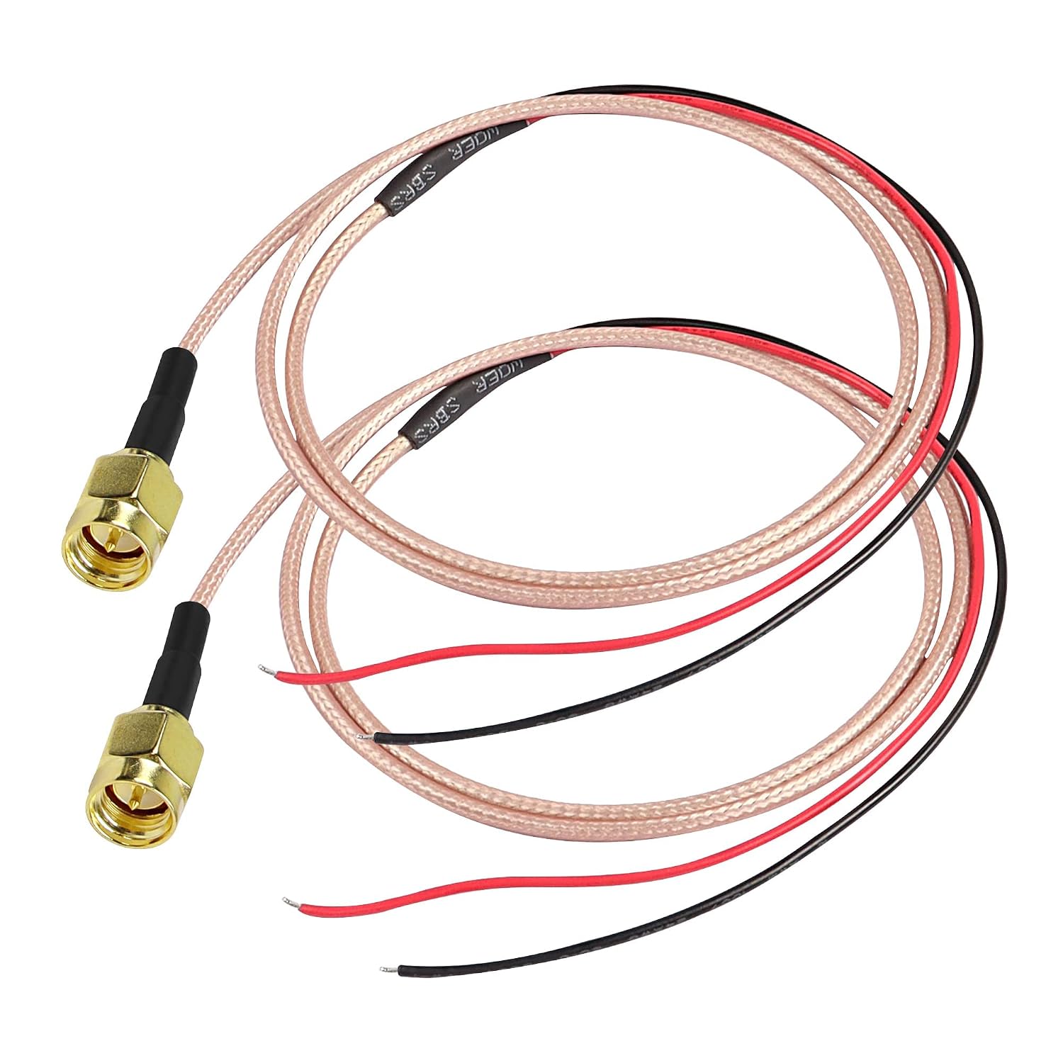 XMSJSIY SMA Pigtail Cable Bare Wire Open End Solder Coaxial Coax Cable SMA Famale Connector PCB Welding RG316 Antenna Extension Wire 0.8M/2.6FT-2 pcs (SMA Male)
