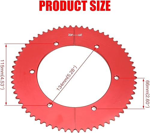 Vista 2 de GREHUA Piñón dividido universal #35 cadena 64 dientes rueda trasera aluminio para Predator 212cc 196cc 6.5hp 7.0hp 420cc 301cc 389cc 13hp 15hp 3.0hp