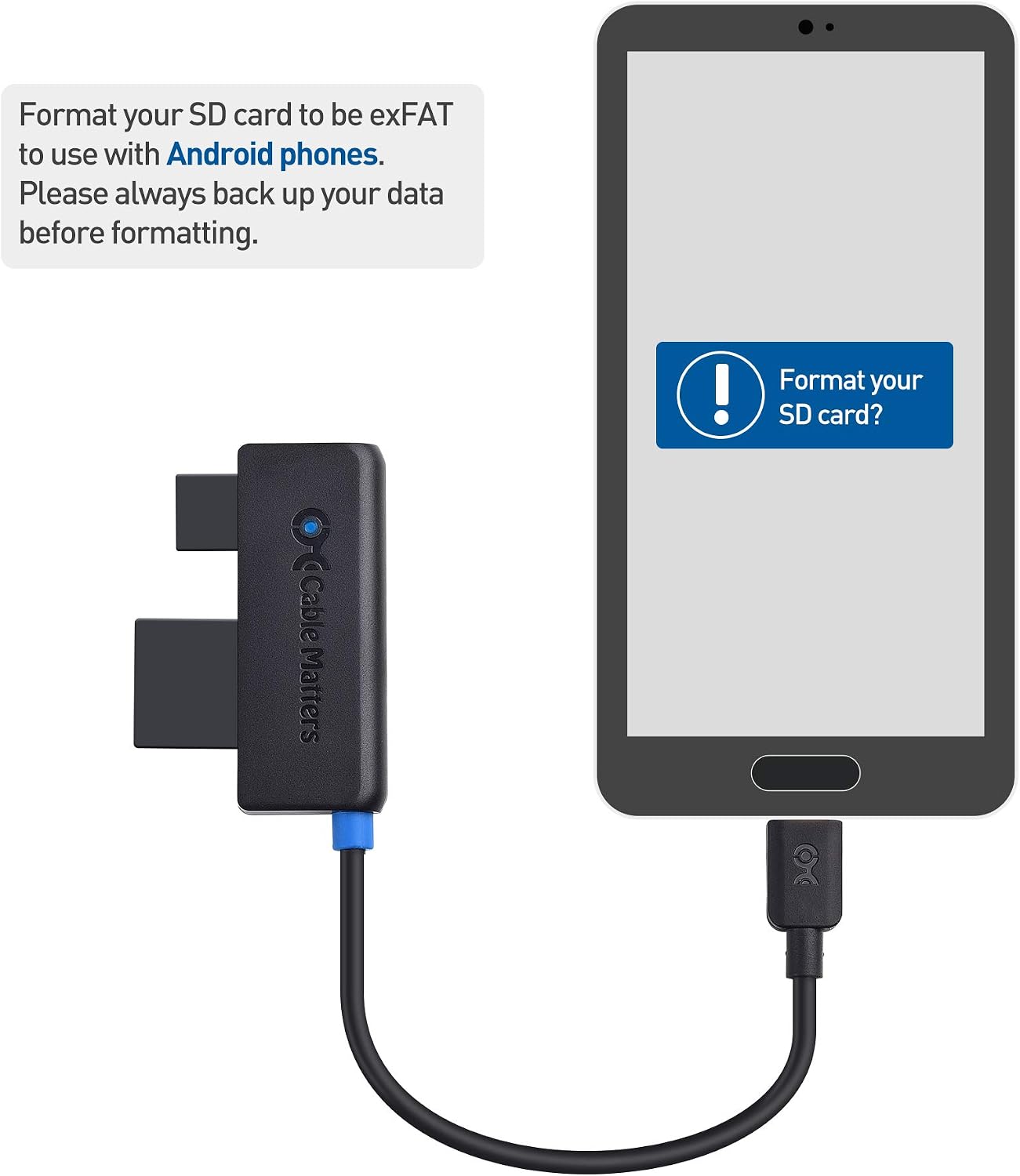 Cable Matters Dual Slot USB C Card Reader (USB C SD Card Reader) in Black for Micro SD, SDHC, SDXC Memory Cards - Thunderbolt 4 / USB4 / Thunderbolt 3 Port Compatible