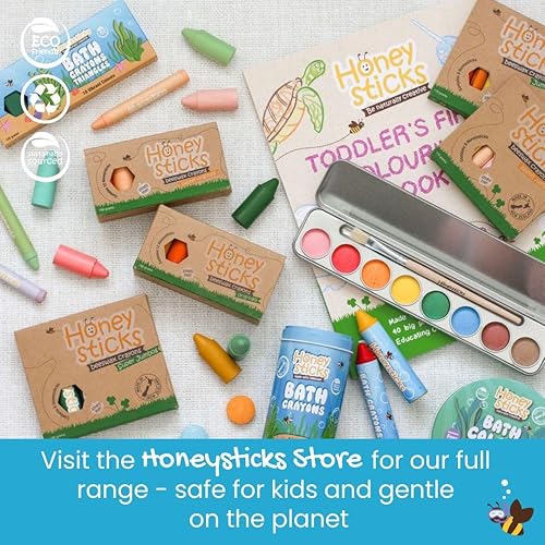 Miniatura 7 de Honeysticks Crayones de baño súper jumbo no tóxicos (paquete de 7) para niños pequeños de 1 a 3 años y niños de 4 a 8 años, crayones de cera de