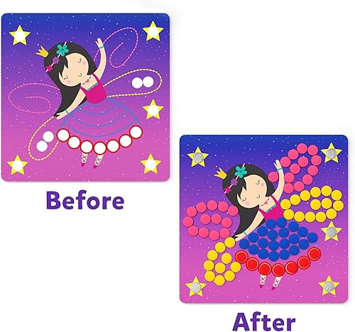 Miniatura 5 de Skillmatics Actividad artística - Dot It con imanes, unicornios y princesas, arte repetible sin desorden para niños, kits de manualidades, actividad