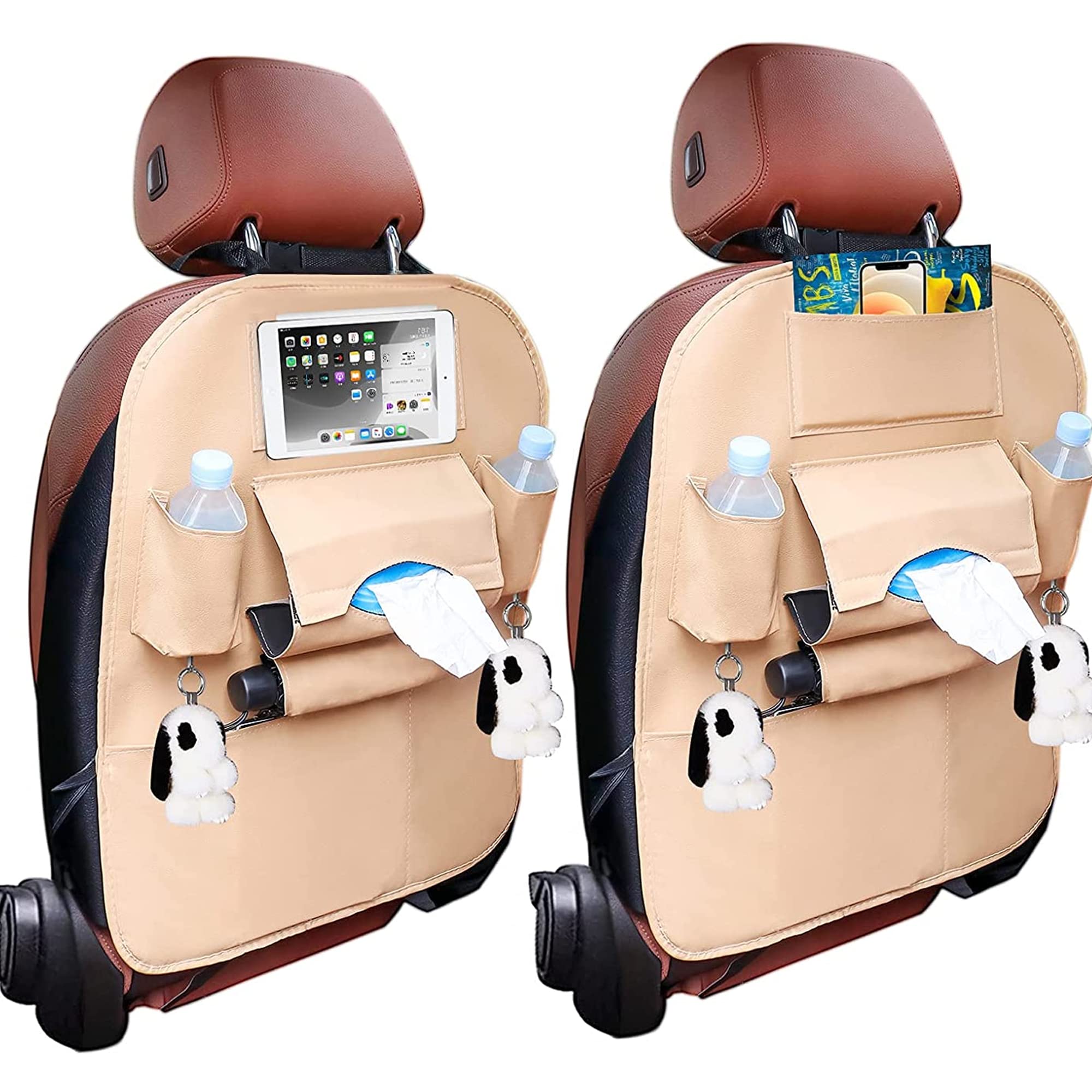 PU Leather Backseat Car Organizers for Kids 4 TOTAL