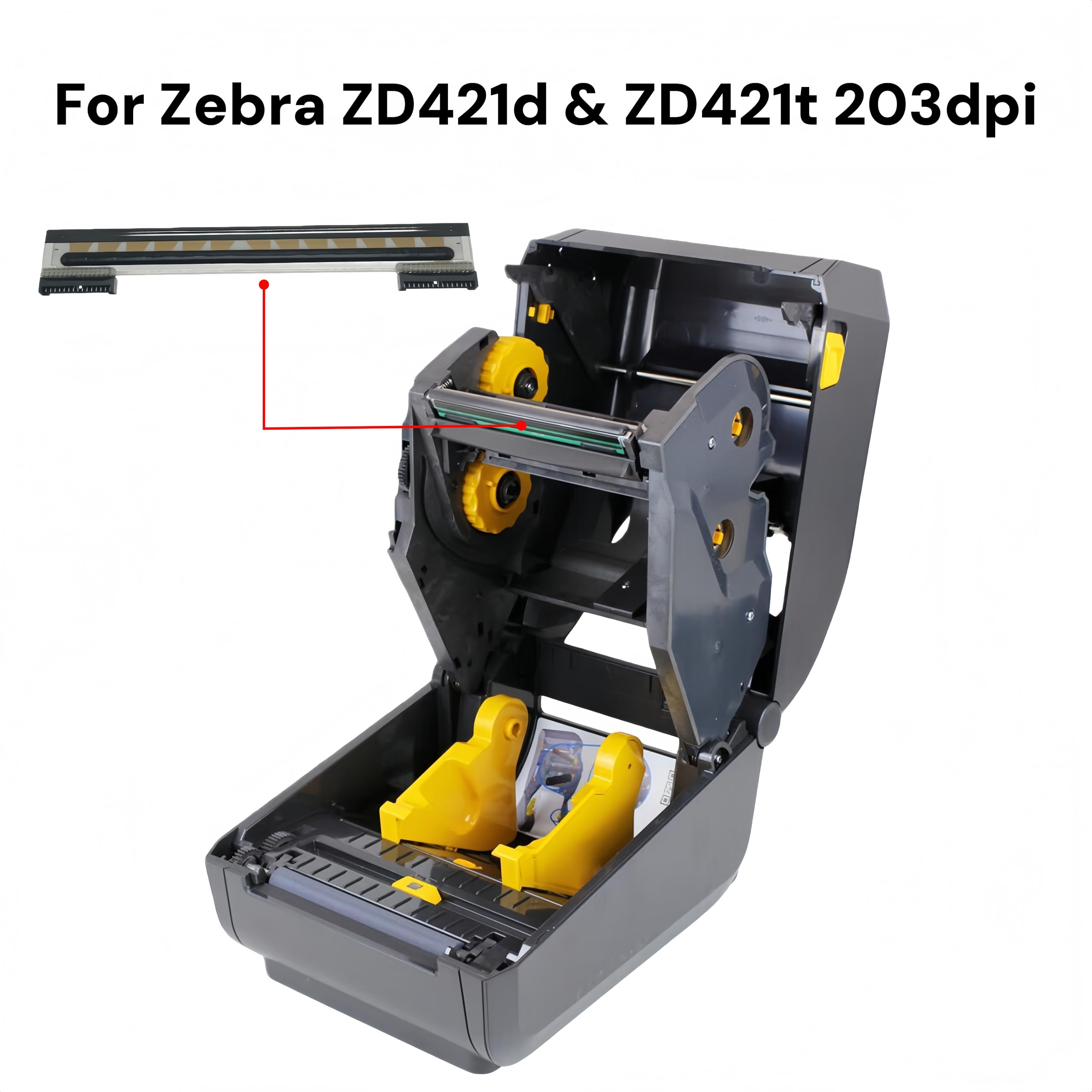 1 cabezal de impresión de transferencia térmica P1112640-218 P1112640-019 de 203 dpi, compatible con Zebra ZD421T ZD421 ZD421T-HC ZD421D