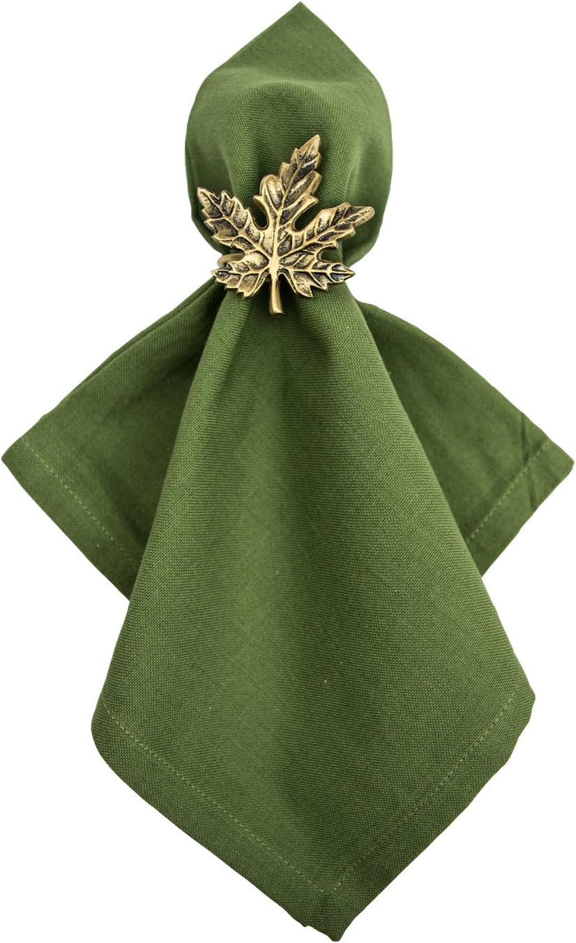 Free Shipping Offer DII Holiday Tabletop Collection Decorative Napkin Ring Set, Gold Maple Leaf, 6 Piece