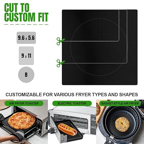 Miniatura 7 de Forro prémium para freidora de aire para horno tostador para la parte inferior del horno, compatible con Cusinart, freidora de aire Ninja y