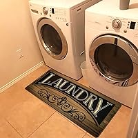 Vista 3 de UKELER Alfombra antideslizante para lavandería, duradera e impermeable, 48 x 20 pulgadas