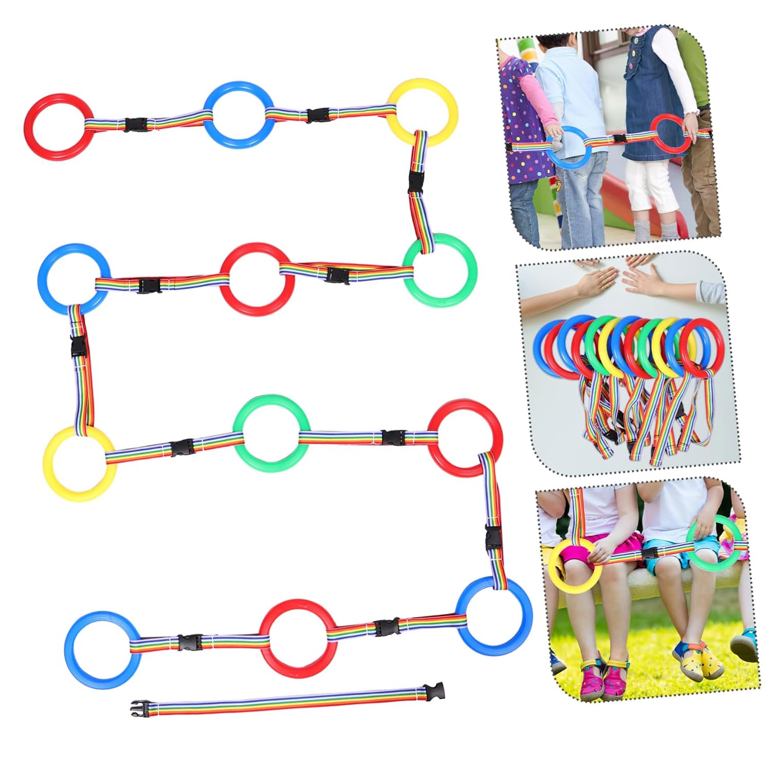 12pcs Safety Walking Rope Leash with 12 Rings, Lightweight Nylon Material with Quick Release Buckle, for Park Trips and Daily Group Walks with Parents or Teachers
