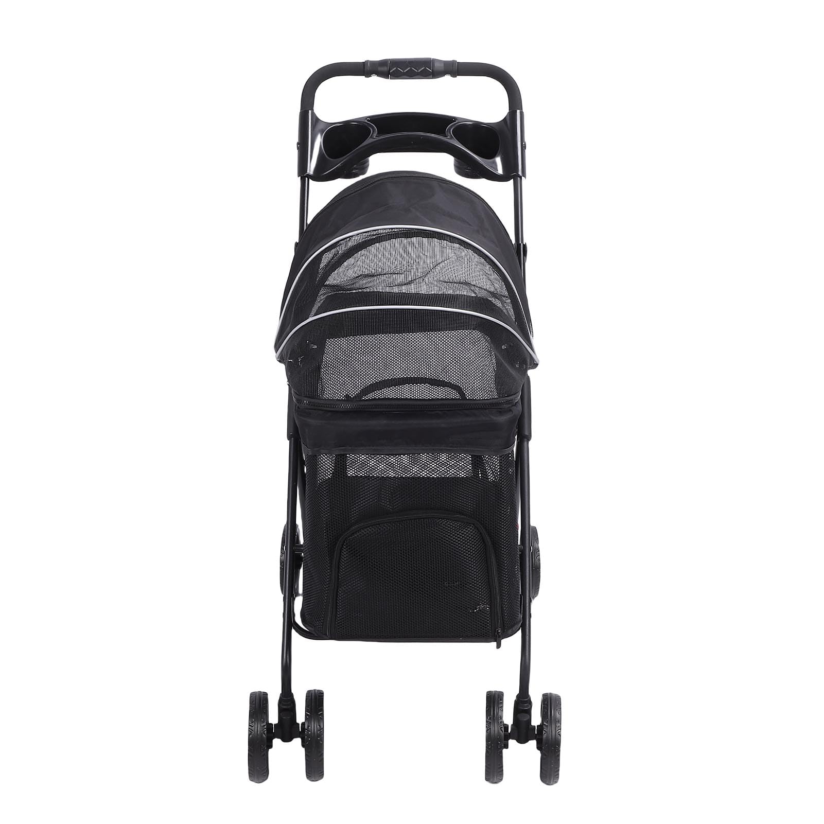 Alomejor Cochecito Plegable para Mascotas, Carrito para Perros y Gatos con Paraguas y Portavasos, Cochecito Click Click para Perros, Transportadores para Mascotas (#11)