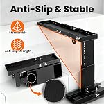 Adjustable Foldable Ladder Leveler for Stairs, 500LB Capacity, Fits Foot Spacing <30", Height 11-18", Length 17-31.5", Durable & Stable Platform for Safe Use