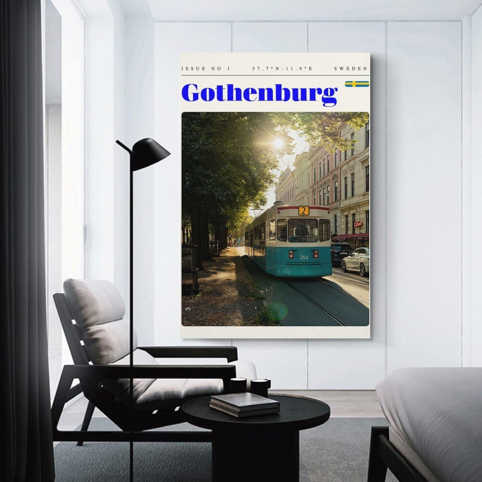 Junmoney Unframe-Style-18 Gothenburg Sweden Travel Art Hanging Wall Art, 20X30inch(50X75cm), For Bedroom Decor, Cosy Corners Or Studios, An Easy Wall Refresh For Bedrooms