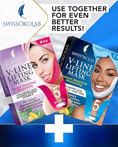 Miniatura 8 de SWISSÖKOLAB Doble mentón reductor V línea máscara de elevación cara adelgazamiento correa barbilla cuello V en forma de cinta de elevación parche V
