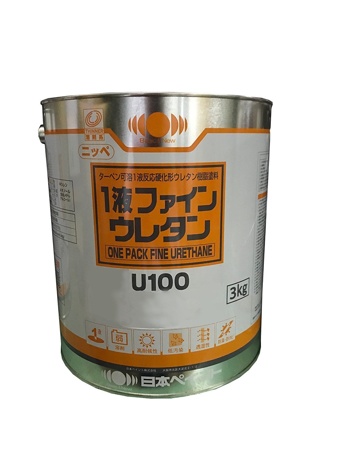 Amazon | 日本ペイント 一液ファインウレタンU100 3kg (NP