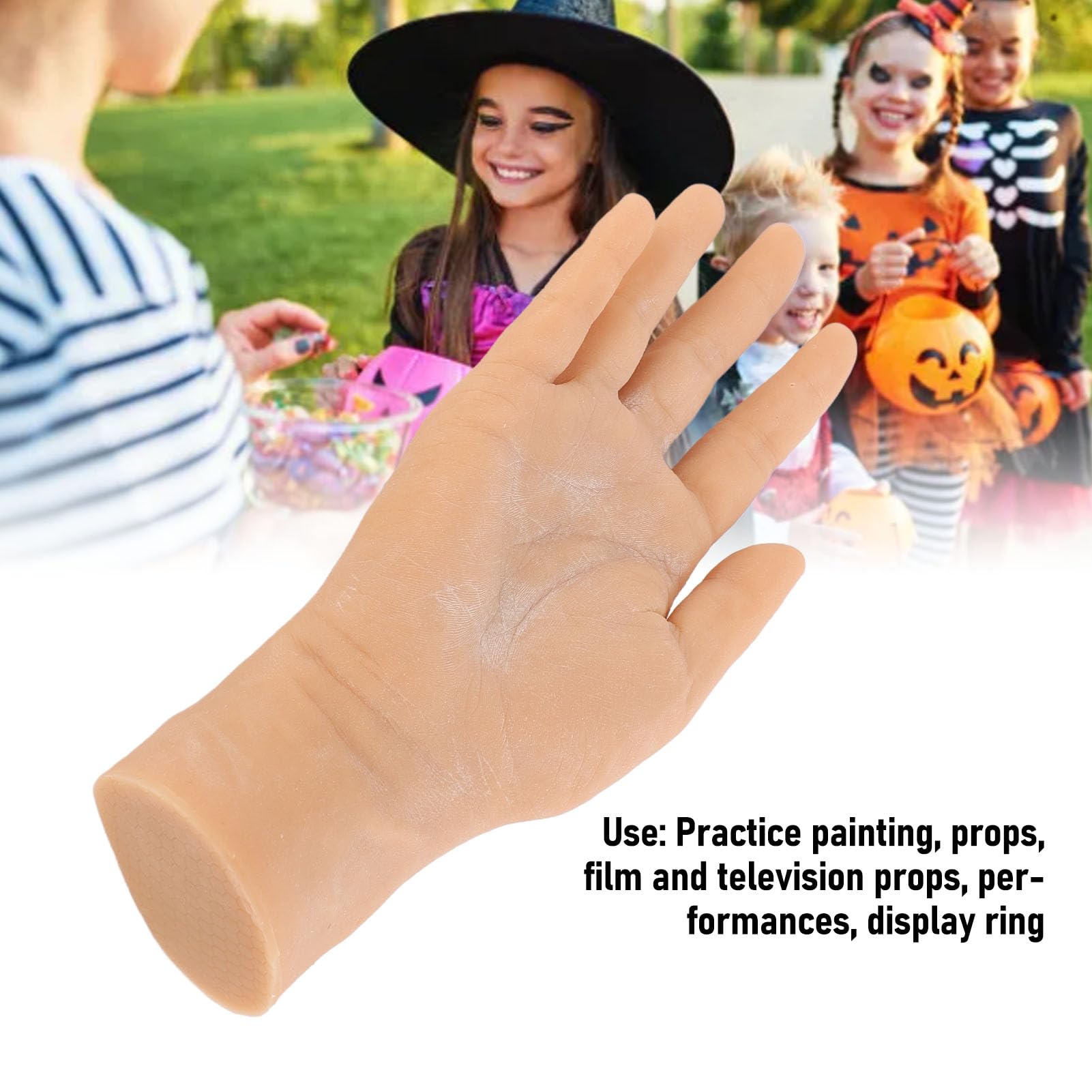 Realistische Männliche Silikonhand, Lebensgroße Hand Zeigt Modell Männliche Schaufensterpuppenhände für Halloween-Requisiten, die Schmuckmalübungen, Tattoo-Übungshand, Gefälschte