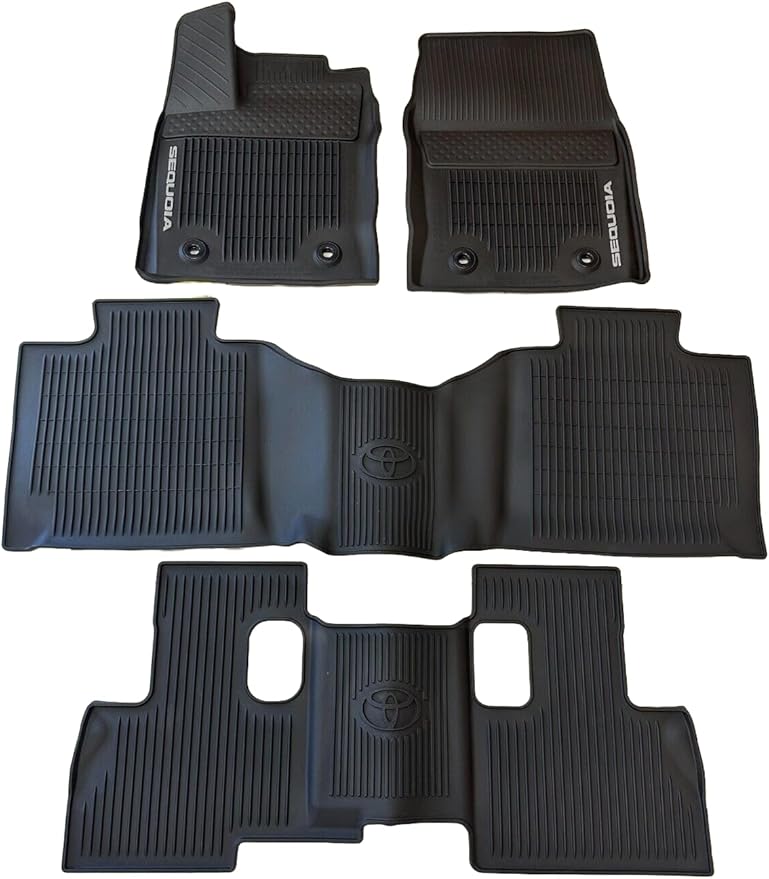 Amazon.com: Genuine Toyota 2023 + Sequoia All Weather Black Rubber ...