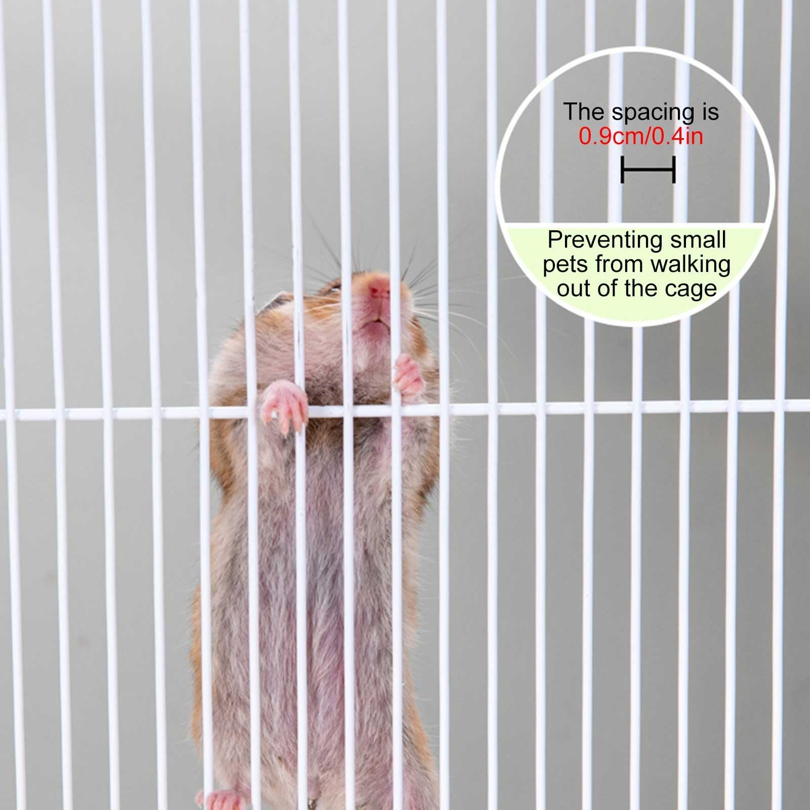 Jaula Hamster Enano de 3 Niveles, Jaulas Portátiles para Ratas, con Baño, Caja de Comida, Etc, Hábitat para Ratones, Jerbos y Jaulas para Animales Pequeños Similares(Orange)