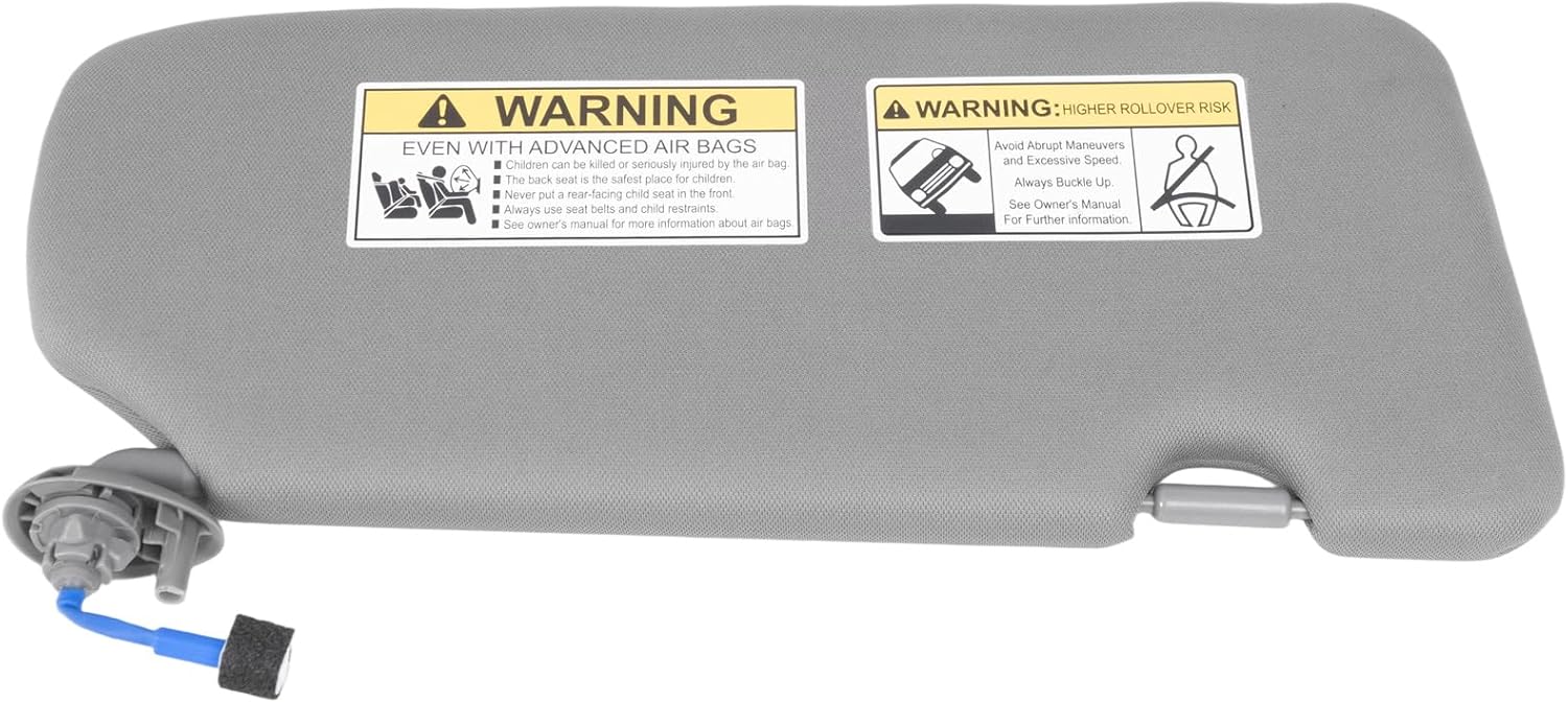 Left Driver Side Sun Visor Compatible with Honda CRV 2017 2018 2019 2020 2021 2022 Sun Visor Driver Side with Mirror and Dual Lighting Replace 83280-TLA-A62 83280-TLY-H11ZB 83280-TLA-A12ZB Gray