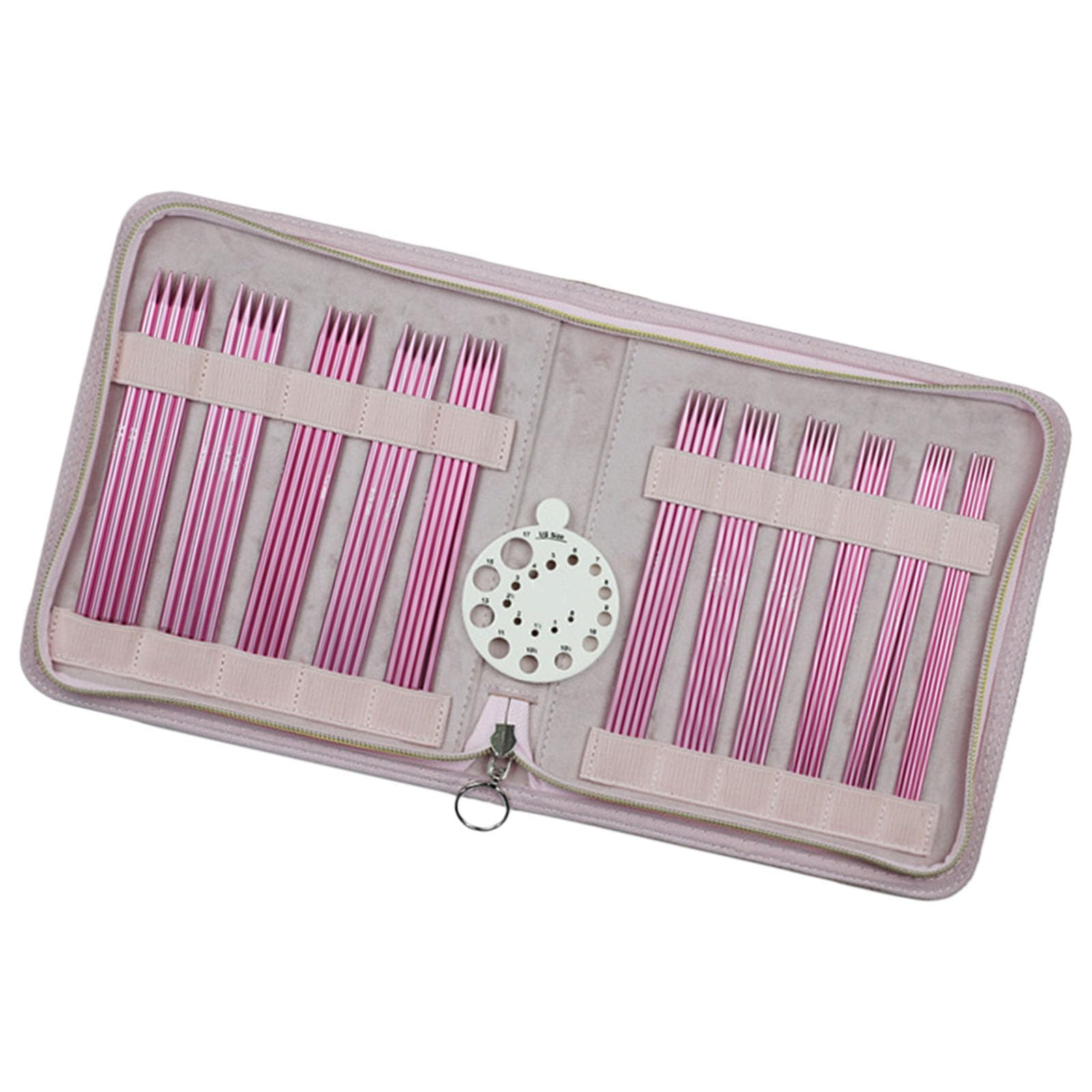 11Pairs Double Pointed Head Aluminum Needle 2.0mm-6.0mm Double Ended Knitting Needle with Bag for Sweater Scarf Bag Knitting