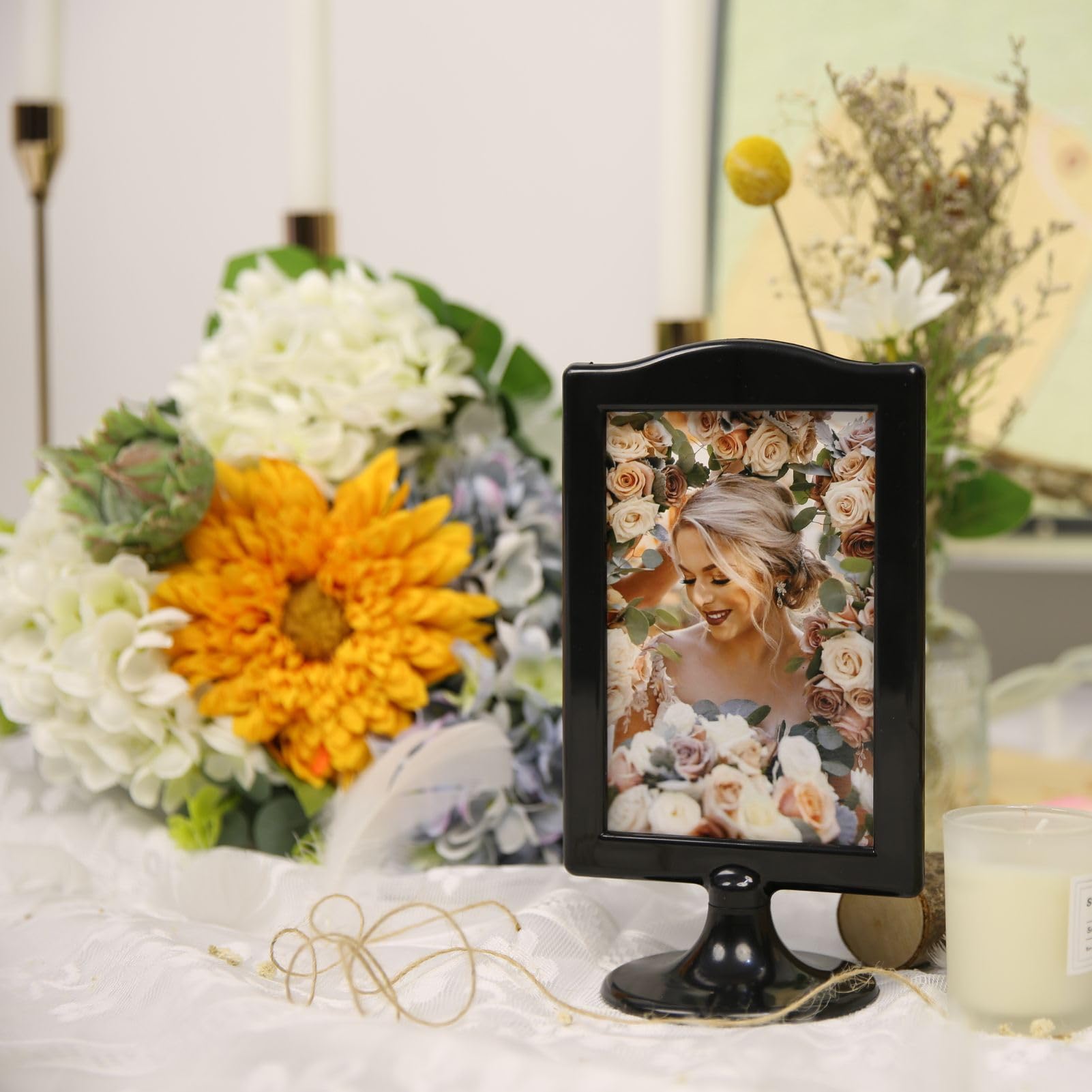 Homaisson 10 PCS Double-sided Standing Picture Frame, 4x6 Inch Pedestal Display