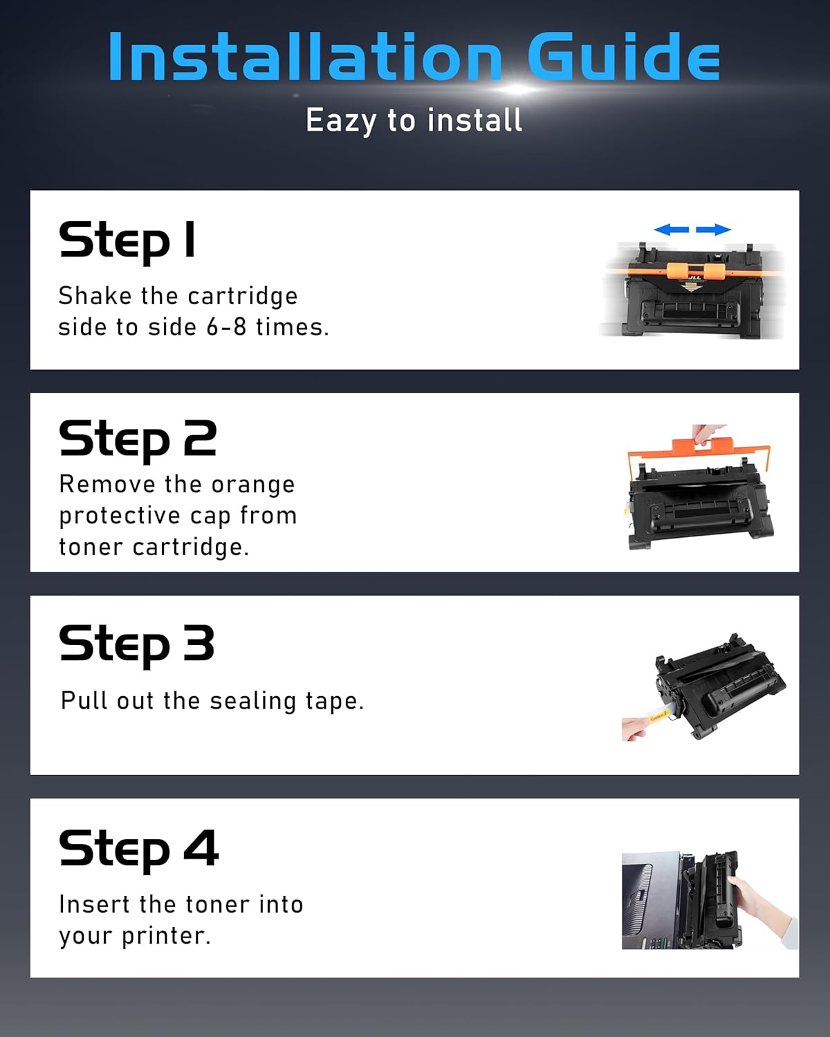 90A CE390A Black Toner Cartridges Replacement for HP90A CE390A 90X CE390X Compatible for 90 Toner for Enterprise 600 M601 M602 M603 M4555 MFP M602x M602n M603dn Printer Ink 90(Black 2 Pack)