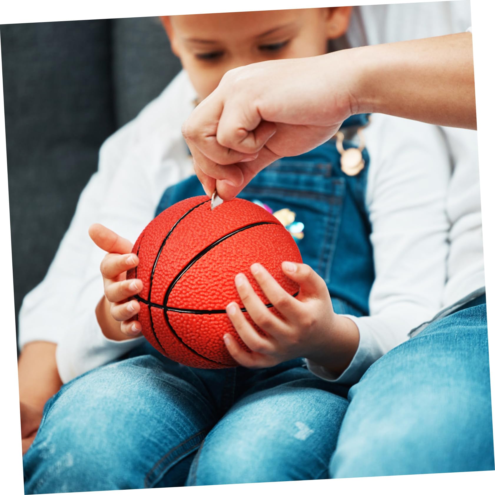 VICASKY Salvadanaio per Bambini Set da 2 a Forma di Palla da Basket e Calcio in Vinile, Decorazione Casa Portatile, Regalo Creativo per Compleanno Ragazzi e Ragazze