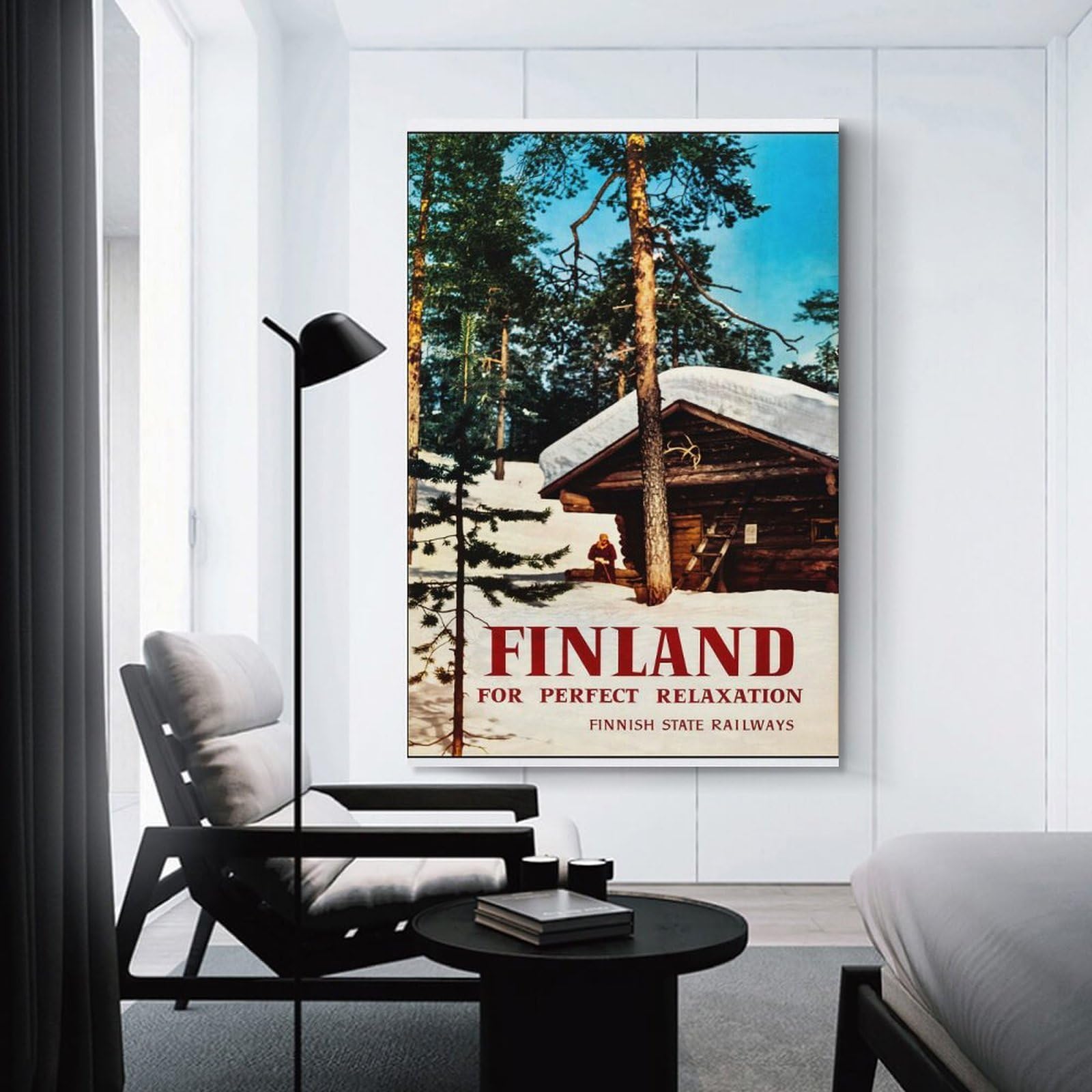 Junmoney Decorative Wall Artwork Finland Travel, 16x24inch(40x60cm), for Corridors, Hallways Or Apartment Entries, Wall Decor to Refresh Empty Corners