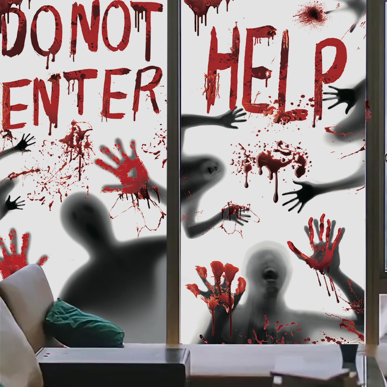 Halloween Fensterdeko Grusel-Set - Blutige Aufkleber Für Perfekte Horror-Atmosphäre