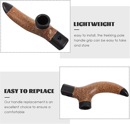Miniatura 6 de Hemoton Mango de caña de trekking, mango de bastón, agarre de corcho, para recambio, herramientas de esquí, mango de bastón, bastones de trekking,