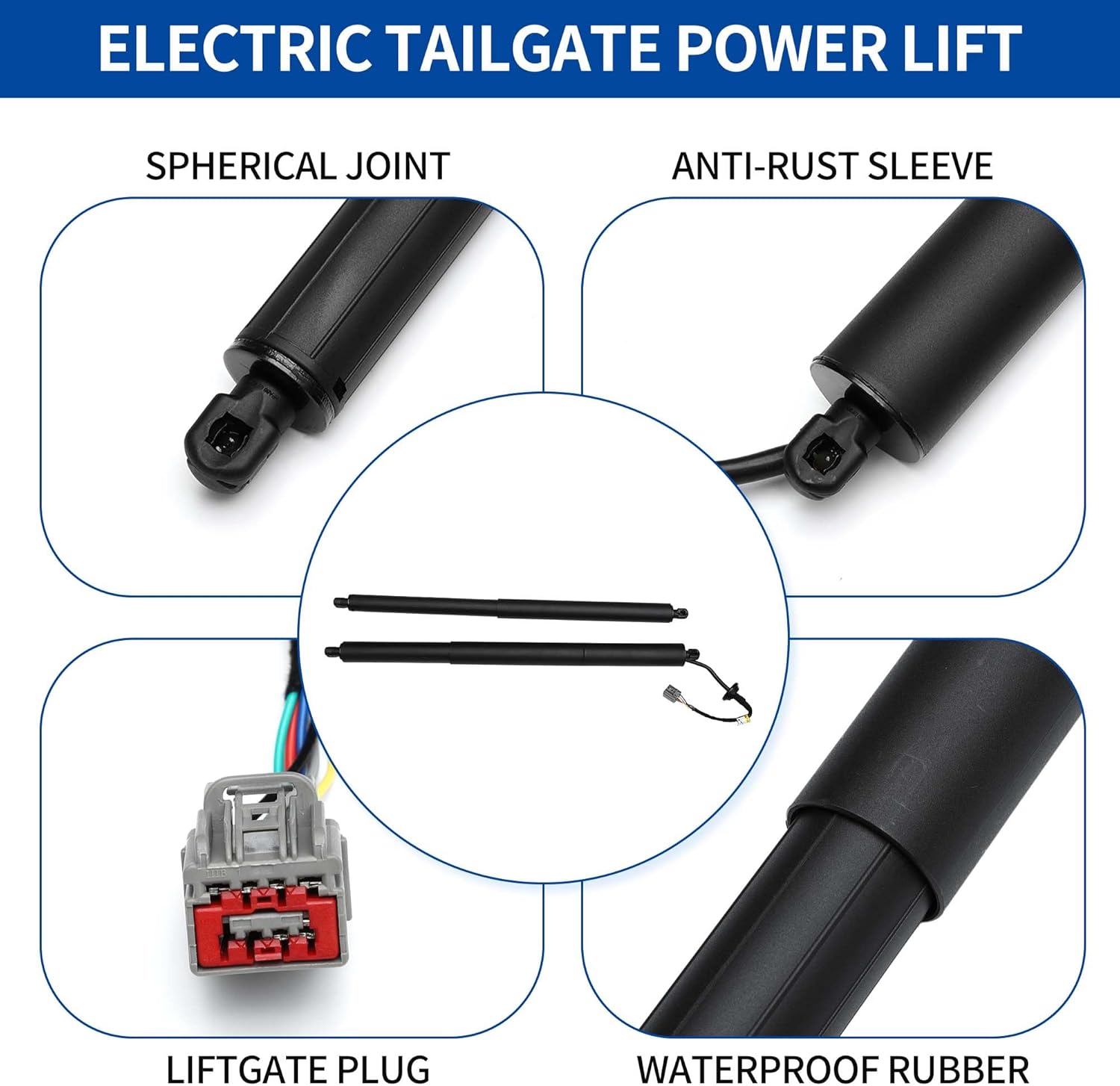 X AUTOHAUX Rear Left Right Tailgate Power Lift Support for Ford Explorer 16-19 for Ford Police Interceptor Utility Base 17-19 Liftgate Power Hatch Shock Strut No.GB5Z14B351A 1 Pair