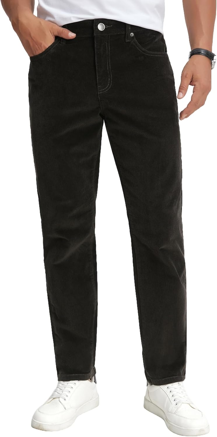 TEGIAS Men's Corduroy Pants Fashion Slim Casual Dress Pants - Image 2