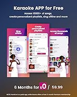 Vista 5 de Máquina de karaoke inteligente Ikarao para adultos - con pantalla de letras, tableta de karaoke de 32GB, 2 micrófonos inalámbricos, sistema