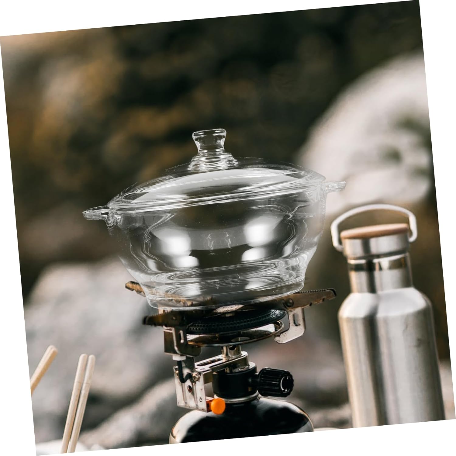 Heat Resistant Glass Stockpot with Lid Double Ear Handles Oven Stew Pot for Noodles Soup and Braised Dishes Safe High Borosilicate Cooking Pot for Home Use