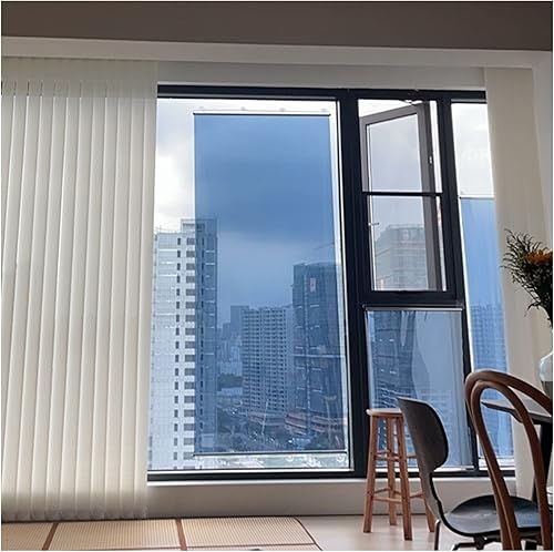 LXLZYXSF Persiana enrollable para puerta de cristal y ventosas, espejo unidireccional y cortina transparente, bloqueo solar, protección UV, control