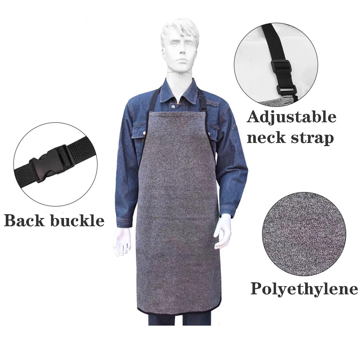 Ropa Resistente A Cortes De Carnicero, Delantal De Seguridad Profesional para Chef, Delantal De Trabajo Protector A Prueba De Cuchillos para Carniceros,Resistente A Perforaciones,Desgaste