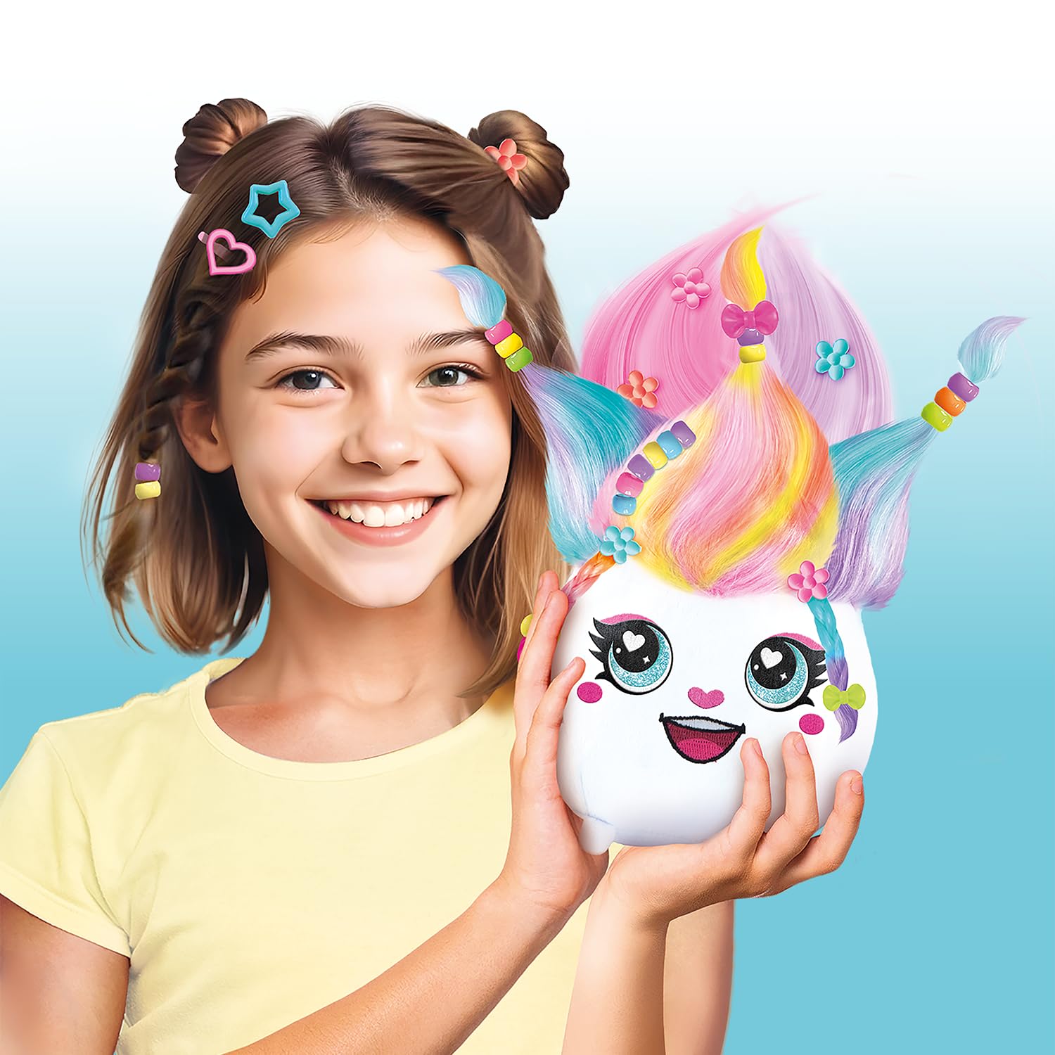 Canal Toys Hair'iffic Salon Airbrush Plush Doudou with Aerografo Stencil Stazione di Lavaggio Creativo Riutilizzabile