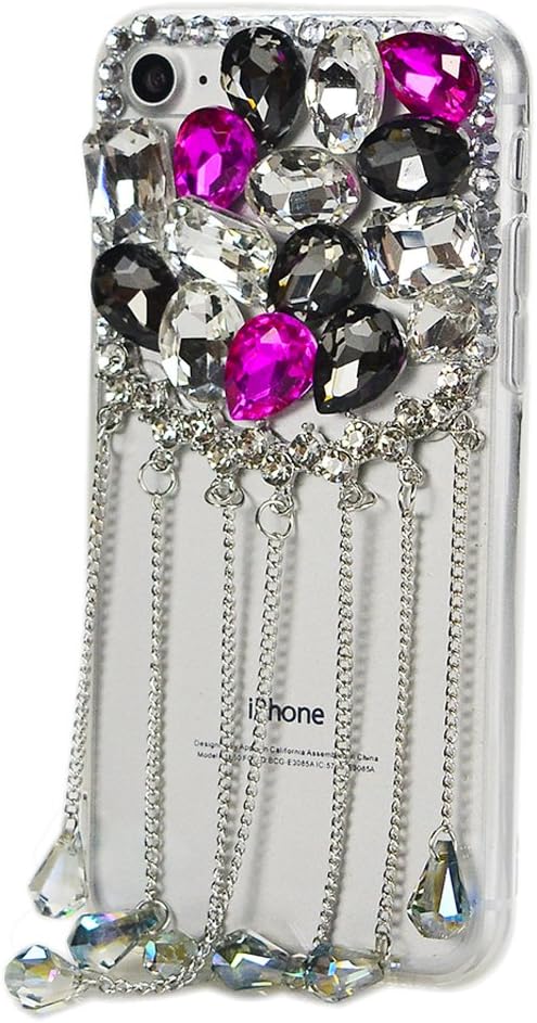 STENES Sparkle Phone Case Compatible with Google Pixel 2 XL [Stylish] 3D Handmade Bling Luxury Peacock Flowers Crystal Diamond Design Girls Women Cover - Red