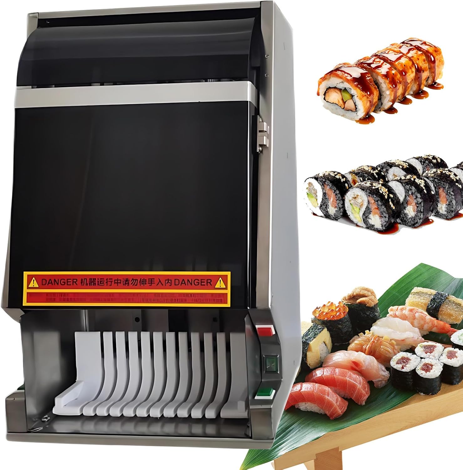 Seaweed Rice Cutting Machine,8/10/12 Piece,Removable Stainless Steel Blade,Fast Cutting,Stainless Steel Body,Suitable for Home and Commercial Use 8pieces